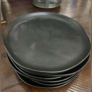 Stoneware 8.5” Black Plate Set Hearth & Hand Magnolia Salad Dinner Set of 6